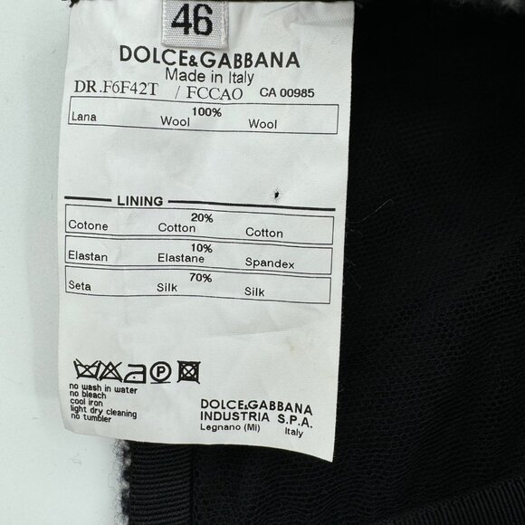 Dolce & Gabbana Midi Wool Strapless Dress Size 46 or US 10 - Picture 6 of 14